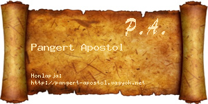 Pangert Apostol névjegykártya